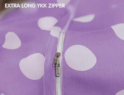 Wekapo Stuffed Animal Storage Bean Bag Chair Cover for Kids | Stuffable Zipper Beanbag for Organizing Children Plush Toys Large Premium Cotton Canvas (Purple Dot, X-Large)