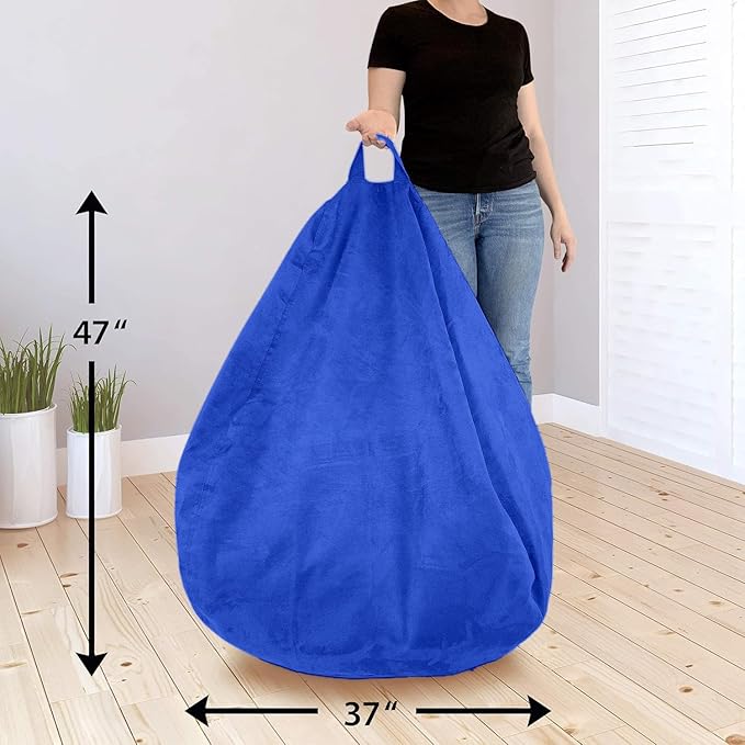 Bean Bag Stuffed Animal Storage Or Cover | No Filler | Extra Large | for Adults Or Kids | Double Stitched | Durable Zipper | Premium Microsuede