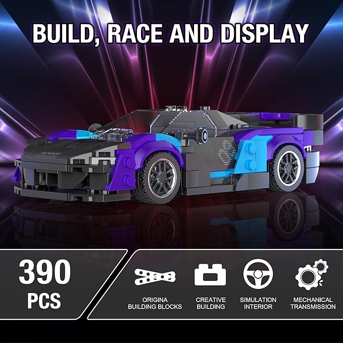 Super Sports Car Building Set,Racing Car Building Kits for Kids and Adults,Collectible Model Cars Construction Blocks Toys Gifts for Boys 6-8 10+ (476 pcs)