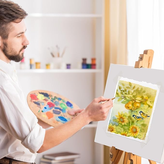 25 Sheets Watercolor Paper, 300 GSM Deckled Edge Paper 4 x 6 inch Rough/Textured Handmade Paper Cotton Paper White Textured Paper for Watercolors, Wedding Invitations, Cards, Crafts