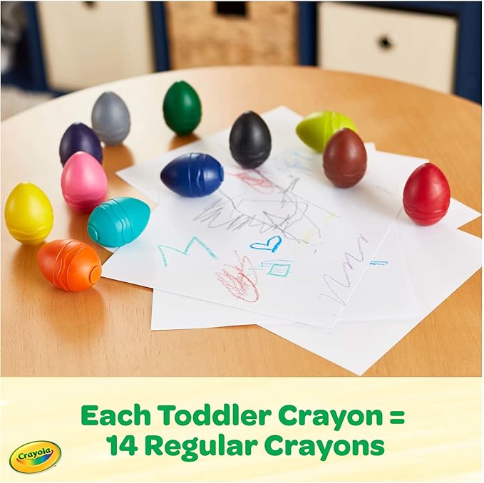 Crayola Egg Crayons (12ct), Washable Toddler Crayons, Jumbo Crayons for Toddlers, Preschool Art Supplies, Toddler Gifts, Ages 1+