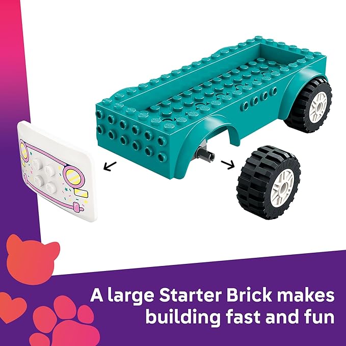 LEGO Friends Heartlake City Ice Cream Truck Toy - Building Toy Pretend Play Set for Kids, Girls and Boys, Ages 4+ - Preschool Building Blocks with 2 Minidolls and Rabbit Figure - 42644