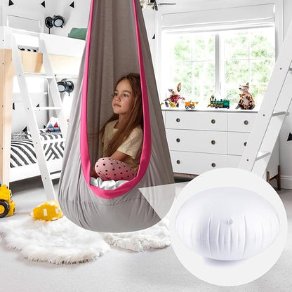 2 PCS Pod Chair Replacement for Kids,Swing Hammock Pod Replacement Cushions, 27.5 Inch Swing Hammock Pod Chair Thickened, PVS Inflatable Cushions (White)