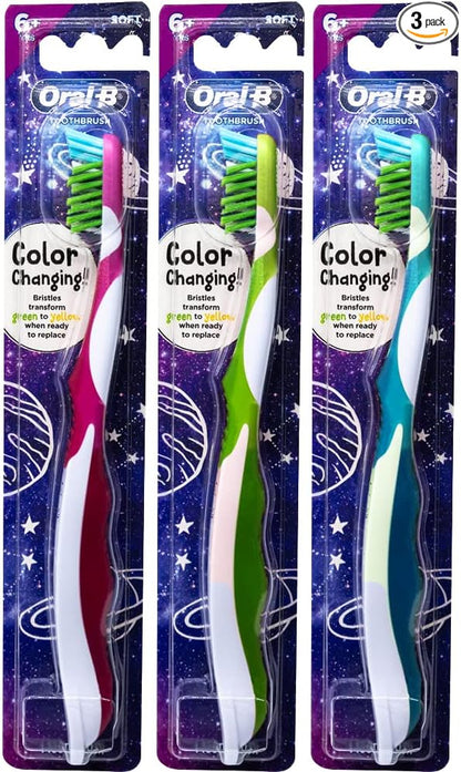 Oral-B Pro-Health Junior CrossAction Galaxy Toothbrush, Ages 6+, Soft - Pack of 3