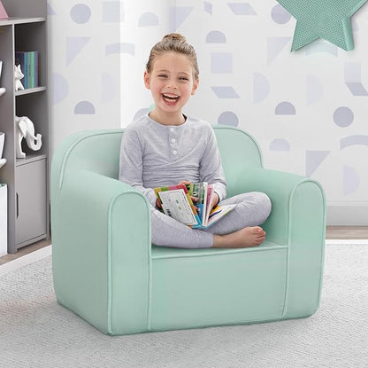 Delta Children Cozee Chair -Foam Kids Chair for Ages 18 Months and Up, Sage