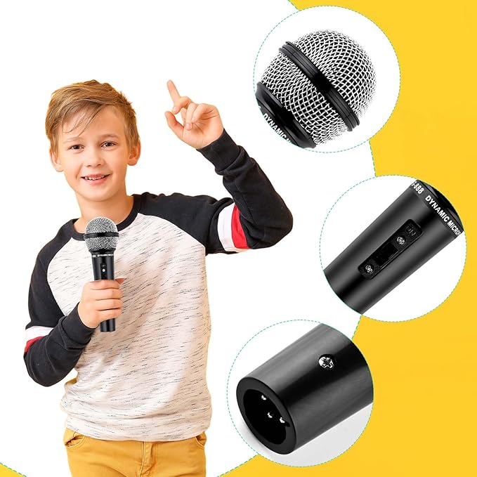 Kavoc 4 Pcs Rock Bear Ears Headband with Bow Tie Microphone Prop Wristband for Halloween Cosplay Dress up