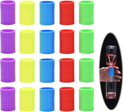 Tornadoes in A Bottle, 20 Pcs Plastic Tornado Bottle Connector Vortex Connector Cyclone Tube for Scientific Experiment, 5 Colors