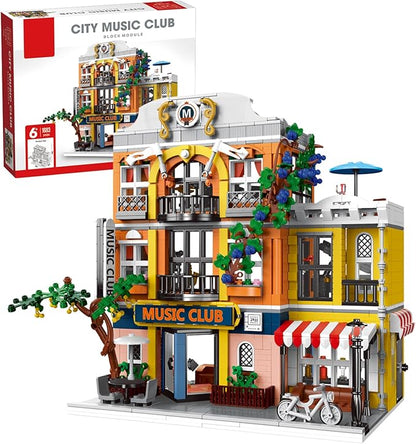 ENJBRICK Flowers City Jazz Club Building Sets for Adutls, Architecture House Building Kit for Boys and Girls 8-14 Years 1683 PCS