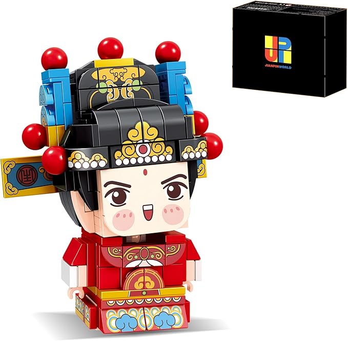 Chinese Traditional Opera Character Bricks, Wensheng DIY Building Blocks Model MOC Construction Toy Chinese Opera Style Puzzle China Chic 220PCS 96002 6+