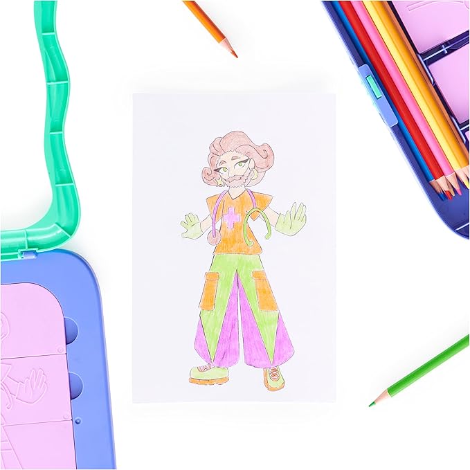 Spin Master Truly You! Character Creator Drawing Kit with Mix and Match Diverse Fashion Design Plates, 11 Colored Pencils, Arts & Crafts Kids Toys Ages 8 and up