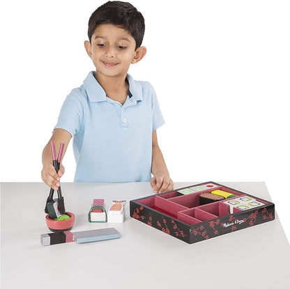 Melissa & Doug Sushi Slicing Play Food Set - Pretend Play Kitchen Toys, Wooden Sushi Food For Play, Pretend Sushi For Kids Ages 3+