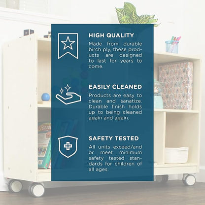 Children’s Factory Wooden Play Kitchen Hutch - Kids & Toddlers Pretend Fridge - Realistic Design & Feature - Pre-School Furniture for Classroom or Playroom- 24" W x 15" D x 44" H - Assembly Required