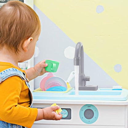 ERINGOGO 2pcs Kitchen Sink Faucet Kids Toy Replacement for Pretend Play Sinks with Running Water Faucet Toy Dishwasher Toys Play Kitchen Accessories Grey