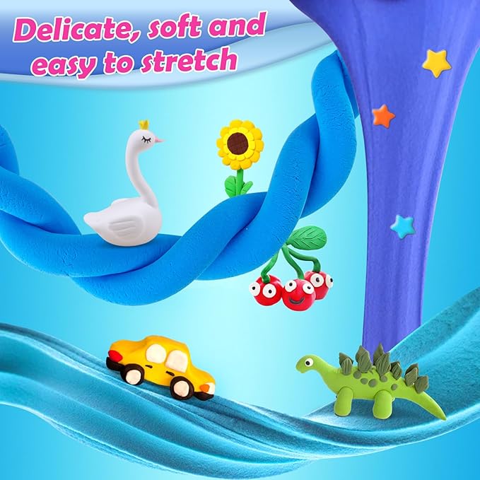 Modeling Clay Kit - 55 Colors Air Dry Clay DIY Molding Clay with Tools, Kids Art Crafts Gift for Boys & Girls Age 3-12 Year Olds