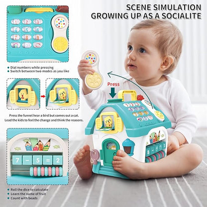 Ming You Toys for 1 Year Old Boys Gifts, 8 in 1 Functional Musical House Educational Baby Toys 12-18 Months Montessori Toy for One Year Old Boy Birthday Gifts