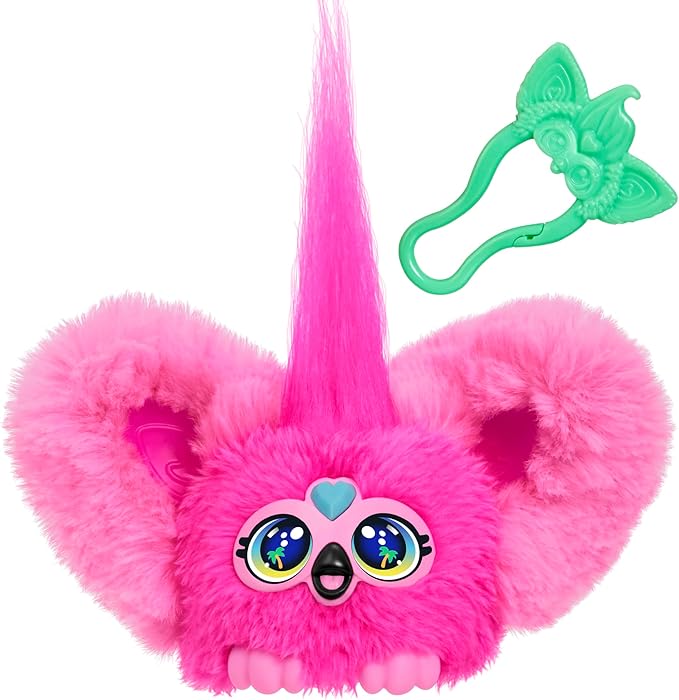Furby Furblets Flo-Flo Mini Friend, Electronic Plush Toys, Pink Flamingo, Speaks Furbish & Plays Music, Series 5, Easter Basket Stuffers, Ages 6+