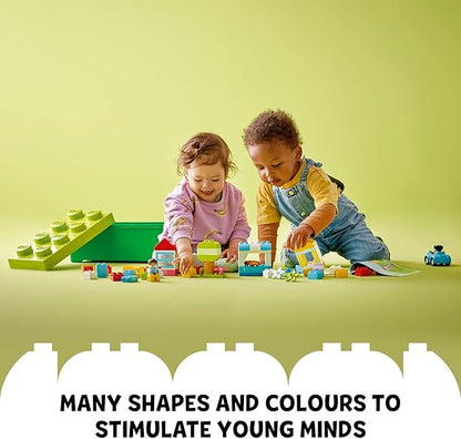 LEGO DUPLO Classic Brick Box Building Set - Features Storage Organizer, Toy Car, Number Bricks, Build, Learn, and Play, Great Gift Playset for Toddlers, Boys, and Girls Ages 18+ Months, 10913