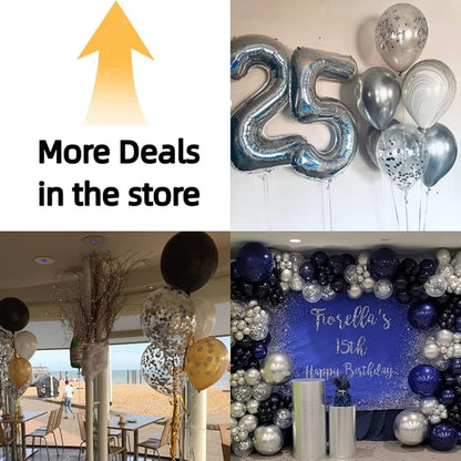 Bezente Silver Confetti Latex Party Balloons - 60 Pack 12 inch Helium Silver Confetti Glitter Balloons for Wedding Graduation Bridal Shower Birthday Engagement Party Decorations