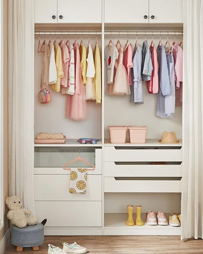 SONGMICS Baby Hangers 30 Pack, Kids Hangers for Closet, 11.8 x 8.1 Inches, Rose Gold 360° Swivel Hooks, Space-Saving Clothes Hangers, Velvet Hangers for Nursery, Non-Slip, Jelly Pink UCRF027P30