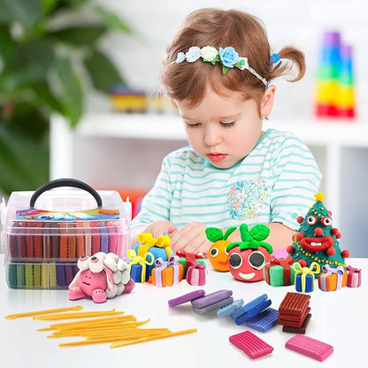 CiaraQ Polymer Clay Starter kit, Oven Bake Modeling Clay with Sculpting Tools, 50 Colors, 2.8 lb