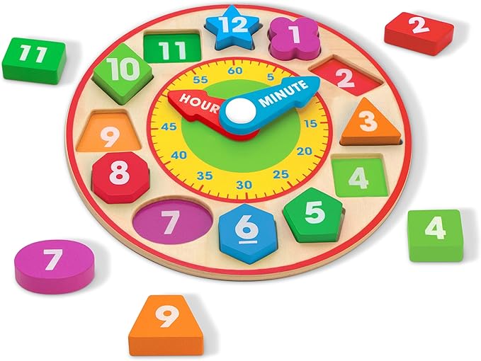 Melissa & Doug Shape Sorting Clock - Wooden Educational Toy
