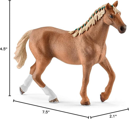 Schleich Horse Club, Toys for Girls and Boys, Engligh Thoroughbred Horse Set with Horse Toy and Accessories, 4 Pieces, Ages 5+