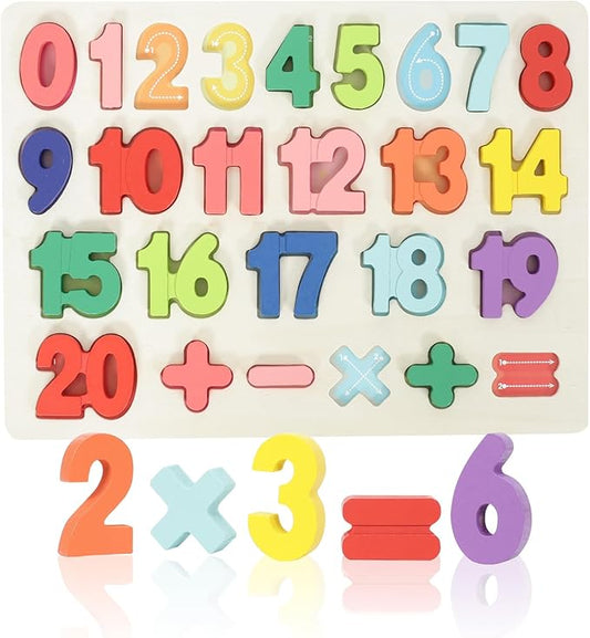 Number Puzzle - Montessori Wooden Puzzles for Toddlers 3-5 | Shape Learning Puzzle Learning Toy for Toddlers 3-5 number blocks toys for kids | Toddler Learning Toys Preschool Educational Gift for Kids