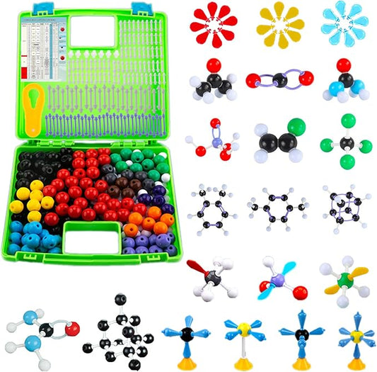Comprehensive Chemistry Molecular Model Kit 406pc Organic and Inorganic STEM Set,Middle,High School,and College Supplies, Educational Science Set Learning Structure and Reactions Student Gifts