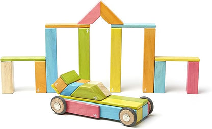 42 Piece Tegu Magnetic Wooden Block Set, Tints, 1-99 years old