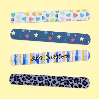 LOMIMOS 160Pcs White Slap Bracelets,Blank DIY Bands Wristbands Party Favors for Kids School Craft Projects Painting