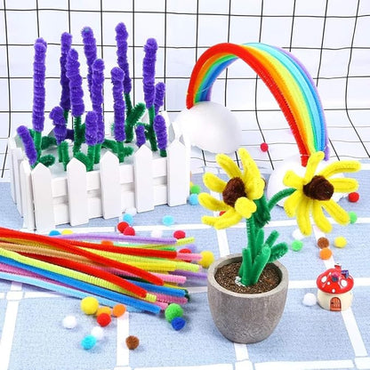 Caydo 1000 Pieces Pipe Cleaners Assorted 20 Colors Chenille Stems Bulk for Kids Art and Crafts Projects and Decorations(6 mm x 12 inch)