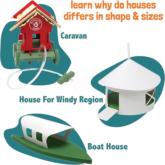 ButterflyEdufields 5in1 Houses Building Construction Kit for Kids Ages 5+ | STEM Projects, Architectural Science DIY Crafts Kit for Boys and Girls | Best Educational Learning Gift Set