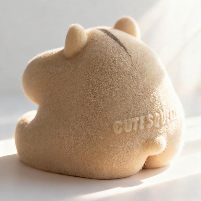 Handmade Taba Squishy Hamster Toy, Cute Squishy Hamster Fidget Toy, Realistic Hamster Toy, Soft Silicone Mochi Furry Toy, Stress Relief Gift for Adults & Kids, Sensory Anxiety Plushie(Brown)