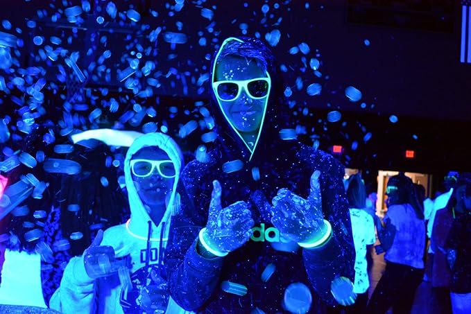 Atomic Bubbles: Tekno Bubbles - 2 Pack (1 Gold, 1 Blue) - 4oz Bottles, UV Blacklight Glow Bubbles, Glow Parties, Indoor & Outdoor, Kid Safe Non-Toxic