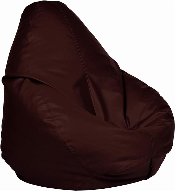 Ample Decor Bean Bag Cover (No Filling), Plush Toys Storage Soft Leatherette, Durable Construction Sturdy Zipper, Ideal for Children and Teenagers - Brown