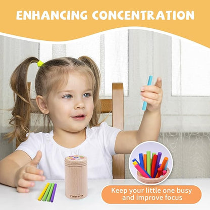 YHHYTOY Montessori Toys for 1+ Year Old, Toddler 18 Month Old Toy Color Sorting Preschool Learning Activities, Fine Motor Skills Sensory Toys for Toddlers 1-3, 1 2 3 Year Old Girl Boy Baby Gifts