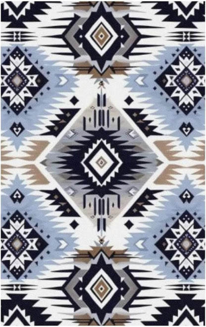 Blue Aztec Headrest Covers for Recliners Easy to Install Headrest Slipcovers Covers Pet Scratch Resistant Couch Headrest Covers for Sofa 2 Pack