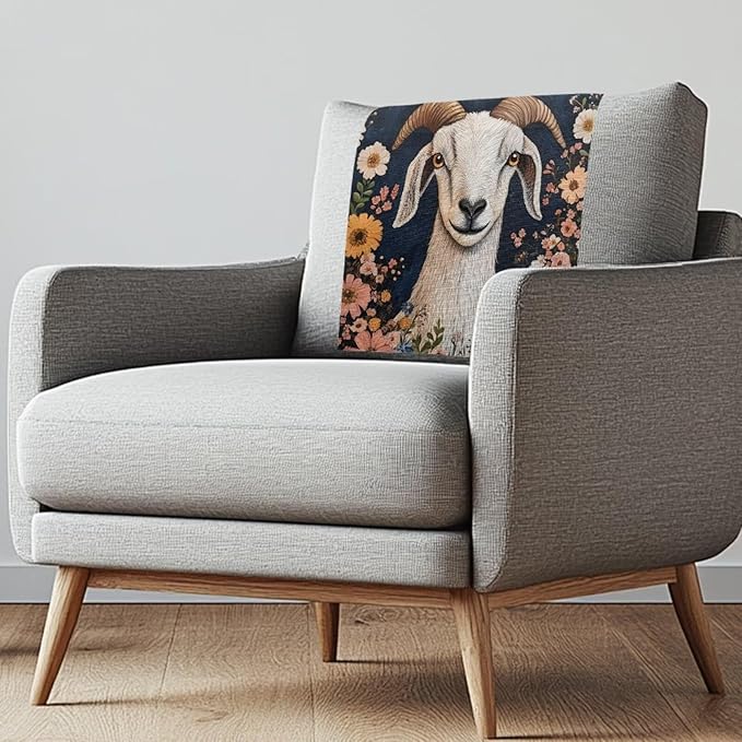 Sheep Headrest Covers for Recliners Fabric Floral Sofa Headrest Slipcovers Covers Pet Scratch Resistant Non Slip Couch Headrest Covers for Home 2 Pack