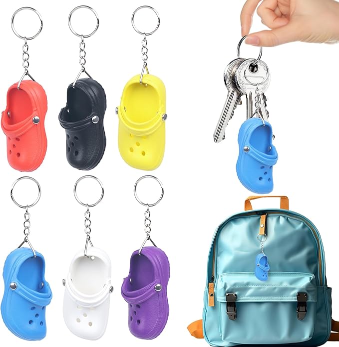 74PCS Shoe Charms Theme Party Favors, Shoe Keychain Charms Bracelets for Kids Silicone Wristbands