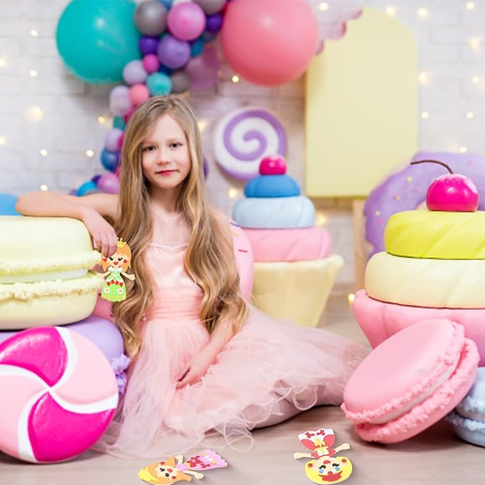 Fennoral 12 Pack Princess Craft for Kids Make Your Own Princess Foam Stickers DIY Arts and Crafts for Girls Art Activity Princess Themed Party Decoration Birthday Gifts