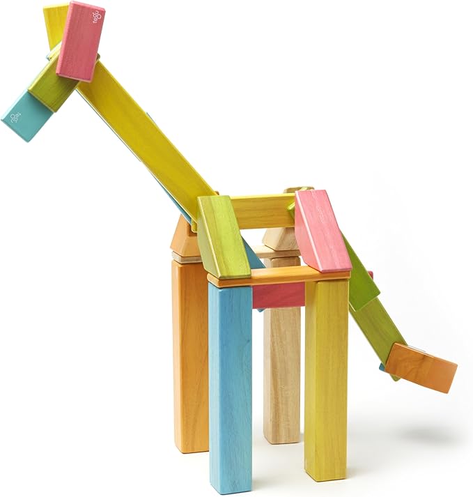 42 Piece Tegu Magnetic Wooden Block Set, Tints, 1-99 years old