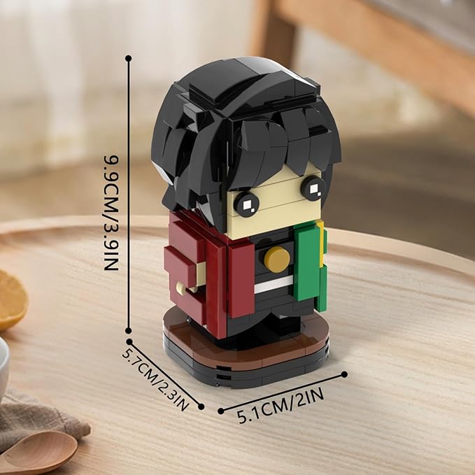 MOOXI-MOC Anime Brick Mini Headz Tomioka Giyuu Building Set,Creative Cute Building Blocks Children Kits,Gifts for Kids(192pcs)