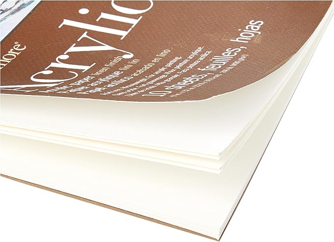 Strathmore 400 Series Glue Bound Acrylic Paper Pad, 246 lb. Linen, 9 X 12 inches, White, 10 Sheets (430-9)