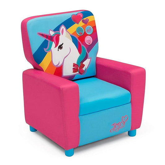 Delta Children High Back Upholstered Chair, pink and skyblue