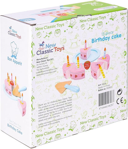 New Classic Toys Wooden Ice Cream Set Pretend Play Toy for Kids Cooking Simulation Educational Toys and Color Perception Toy for Preschool Age Toddlers Boys Girls