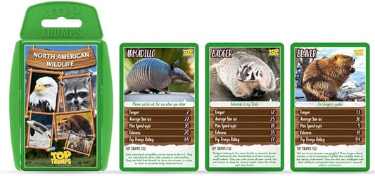Top Trumps North American Wildlife Classics Card Game, Learn about the Armadillo, Badger, Orca and Beaver in this educational pack, gift and toy for boys and girls aged 6 plus