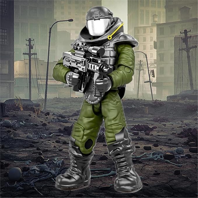 24 PCS Military Forces Building Block Action Mini-Figures Blind Bags with Multiple Military Weapons Accessories Equipment Assembly Building Toys Party Favors for Boys