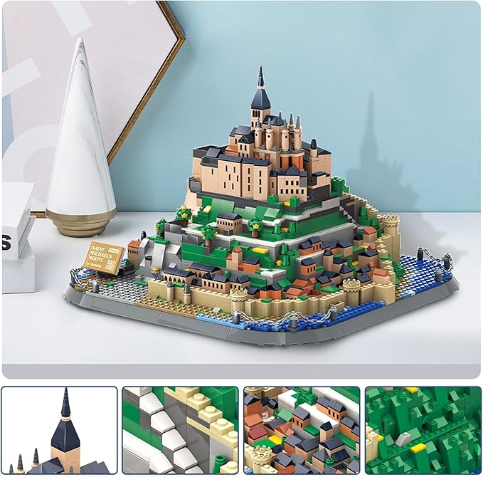 Oichy Building Blocks Set (1392PCS), Saint Michael's Mount Architecture Model Kits World Famous Toy Building Sets for Adults and Kids