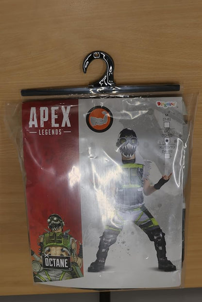 Apex Legends Octane Costume, Video Game Inspired Muscle Padded Jumpsuit and Mask