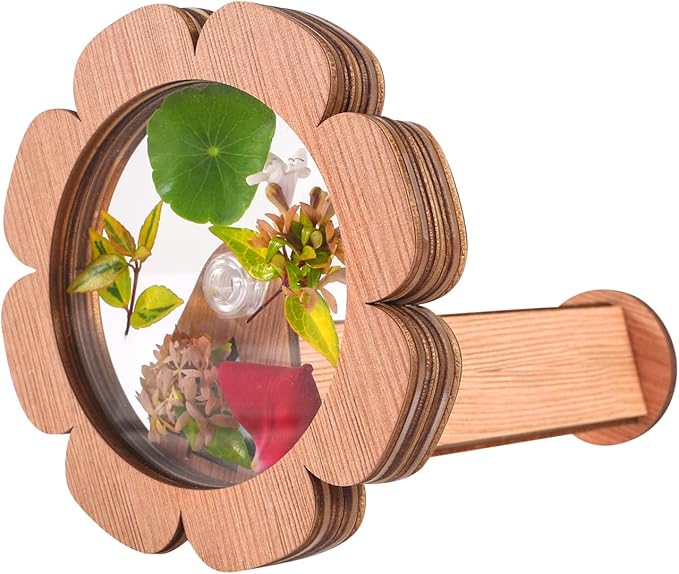 Natural DIY Kaleidoscope Kit, New Wooden Magic Rotating Kaleidoscope Making Set for Nature Lovers, Best Gift, Outdoor Classic Handmade Education Toys for Kids (1 Pcs Flower)